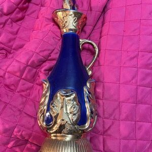 Elegant Blue and Gold Decorative Vase